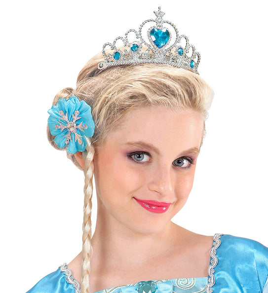 Zilveren tiara met turquoise steentjes