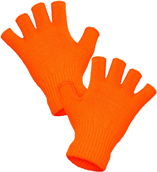 Vingerloze handschoenen neon oranje