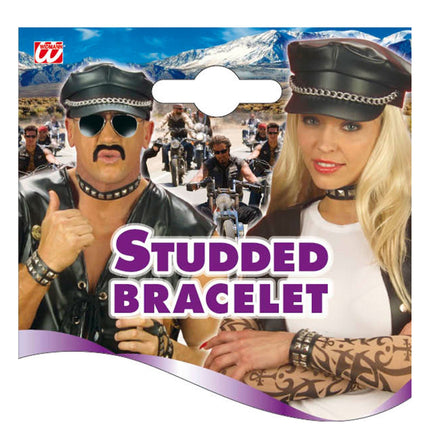 e-carnavalskleding-SYK Armband biker met studds