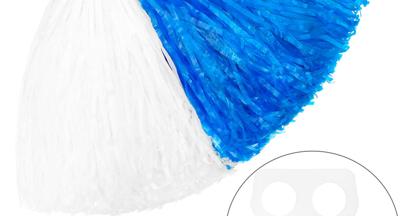 e-carnavalskleding-SYK Blauw met witte cheerleader pom pom