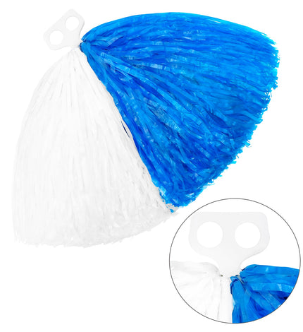 e-carnavalskleding-SYK Blauw met witte cheerleader pom pom