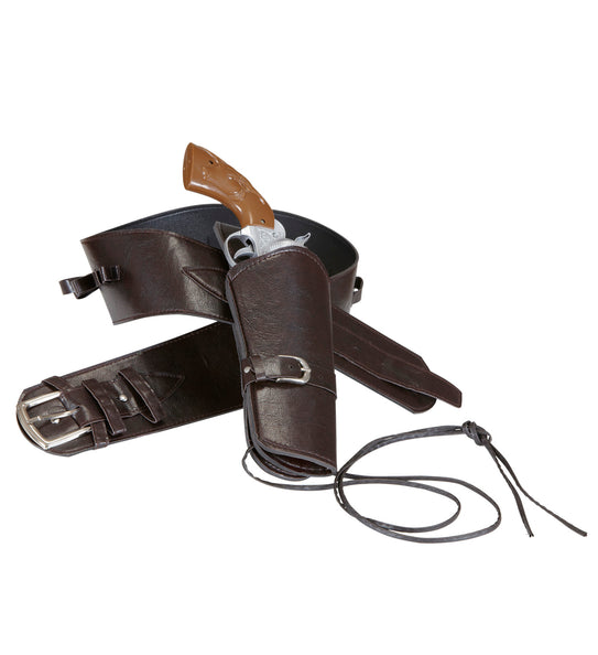 e-carnavalskleding-SYK Cowboy holster bruin met riem