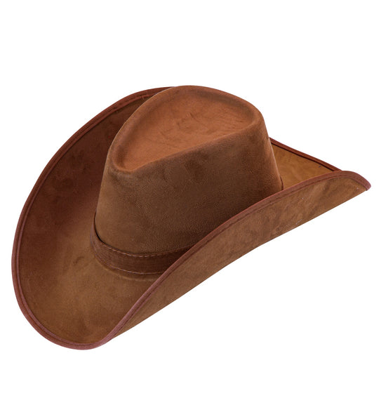 e-carnavalskleding-SYK Cowboyhoed suede bruin Texaans