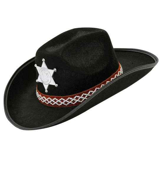 e-carnavalskleding-SYK Cowboyhoed zwart sheriff kind