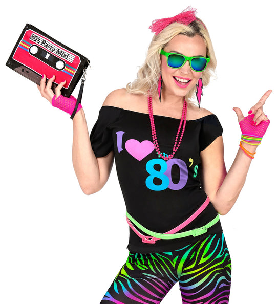 e-carnavalskleding-SYK Disco shirt dames 80's neon