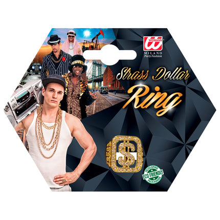 e-carnavalskleding-SYK Dollar pooier ring met diamanten