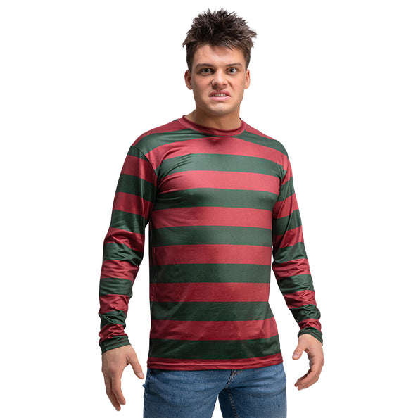 e-carnavalskleding-SYK Freddy krueger shirt rood groen