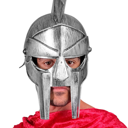 e-carnavalskleding-SYK Gladiator helm volwassenen zilver/grijs