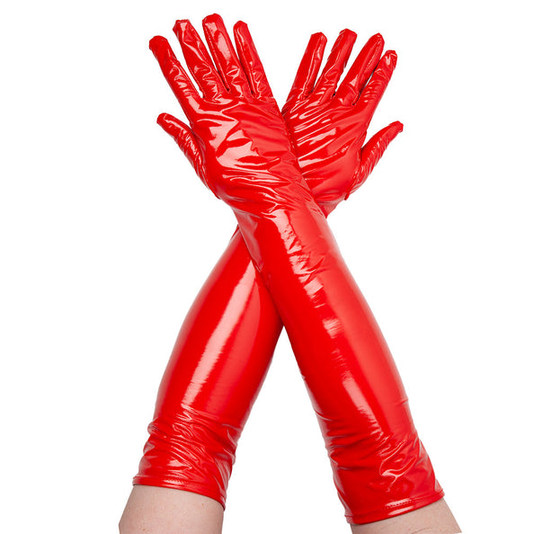 e-carnavalskleding-SYK Handschoenen lang PVC - rood