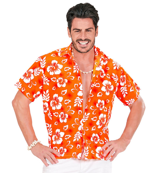 e-carnavalskleding-SYK Hawaii shirt oranje tropical Danny