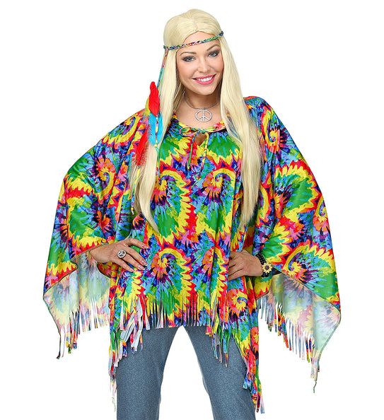 e-carnavalskleding-SYK Hippie poncho psychedelisch