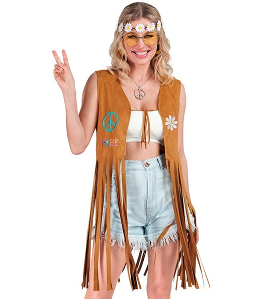 e-carnavalskleding-SYK Hippie vest met franjes