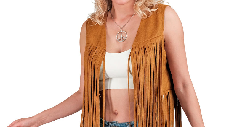 e-carnavalskleding-SYK Hippie vest met franjes Donna