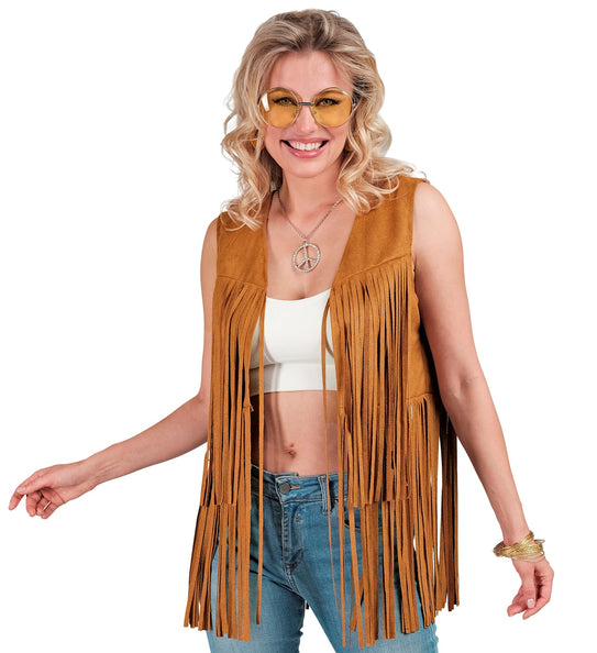 e-carnavalskleding-SYK Hippie vest met franjes Donna