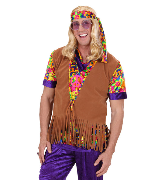 e-carnavalskleding-SYK Hippie vestje suede look heren