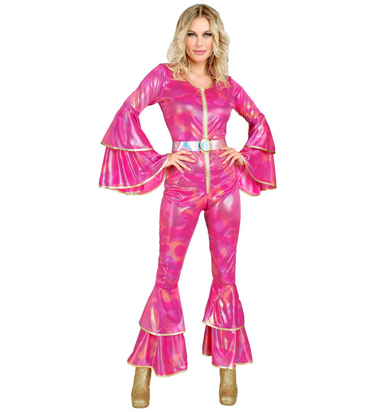 e-carnavalskleding-SYK Jaren 70 Jumpsuit roze Annie