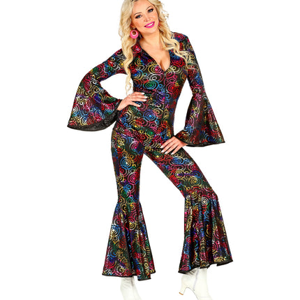 e-carnavalskleding-SYK Jumpsuit disco stijl met gekleurde ringen