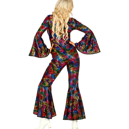 e-carnavalskleding-SYK Jumpsuit disco stijl met gekleurde ringen