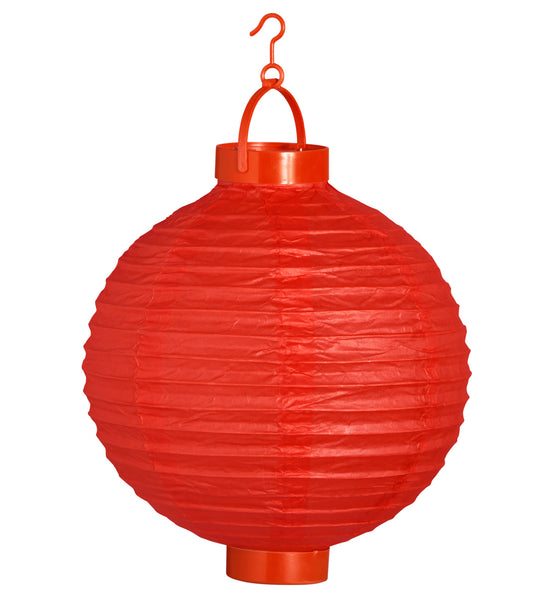 e-carnavalskleding-SYK Lampion Met Licht 30Cm Rood