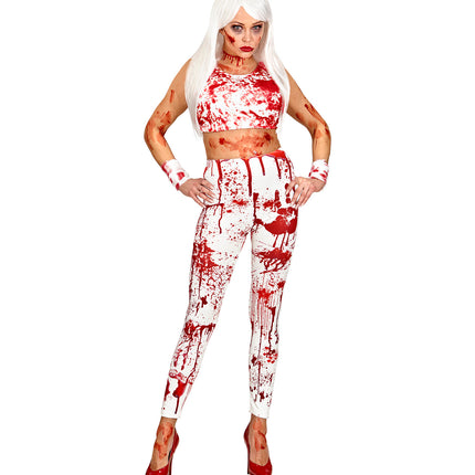 e-carnavalskleding-SYK Legging met bloed halloween