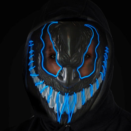 e-carnavalskleding-SYK Monster masker led blauw