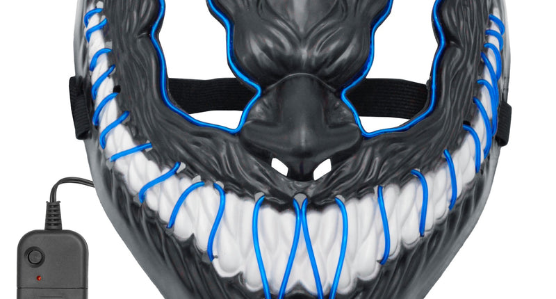 e-carnavalskleding-SYK Monster masker led blauw