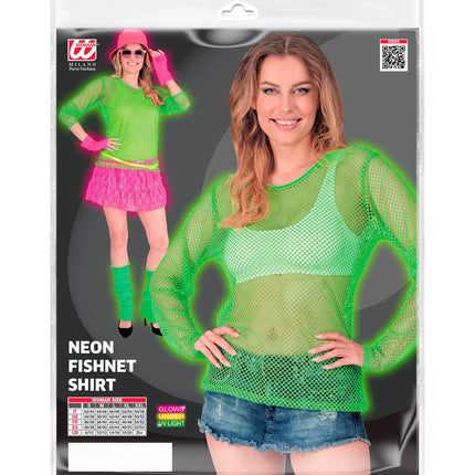 e-carnavalskleding-SYK Net shirt lang neon groen