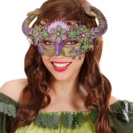 e-carnavalskleding-SYK Oogmasker Ram met bloemen luxe