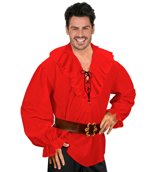 e-carnavalskleding-SYK Rood piratenshirt volwassenen