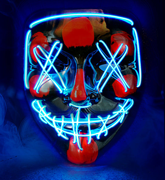 e-carnavalskleding-SYK Scary masker blauw led