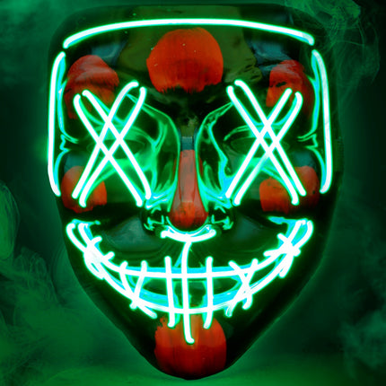 e-carnavalskleding-SYK Scary masker groen led