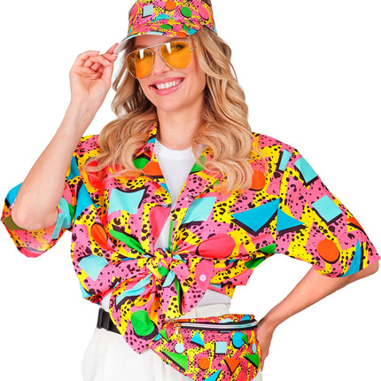 e-carnavalskleding-SYK Shirt jaren 80 funky fashion roze