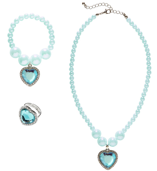 e-carnavalskleding-SYK Sieraden set kinderen azuur blauw