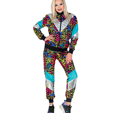 e-carnavalskleding-SYK Trainingspak zebraprint multi kleuren