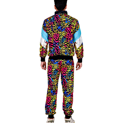 e-carnavalskleding-SYK Trainingspak zebraprint multi kleuren