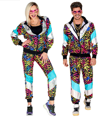 e-carnavalskleding-SYK Trainingspak zebraprint multi kleuren