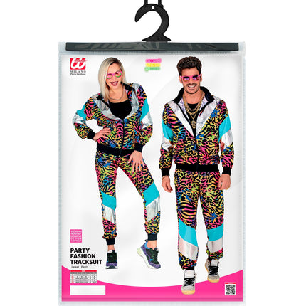 e-carnavalskleding-SYK Trainingspak zebraprint multi kleuren