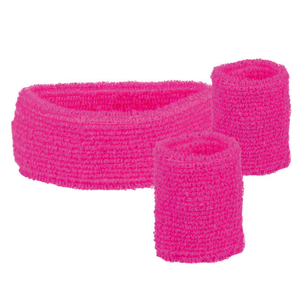 E-Carnavalskleding.nl 3 Zweetbandjes neon roze