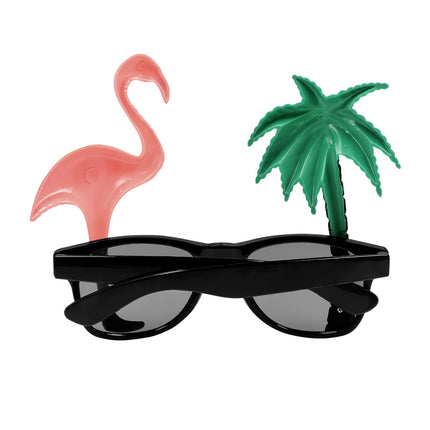 E-Carnavalskleding.nl Bril Hawaii palmboom flamingo