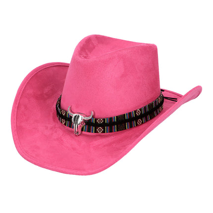 E-Carnavalskleding.nl Cowboyhoed Django roze