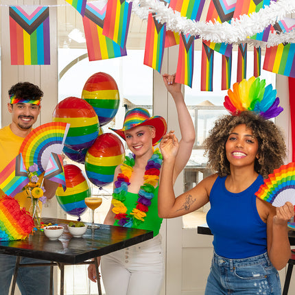 E-Carnavalskleding.nl Cowboyhoed regenboog pailletten Pride