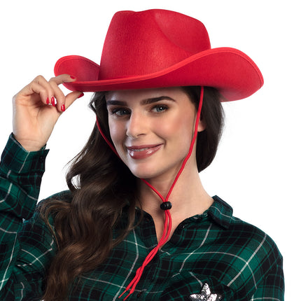 E-Carnavalskleding.nl Cowboyhoed Rodeo rood