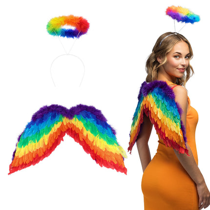 E-Carnavalskleding.nl Engel regenboog verkleed set