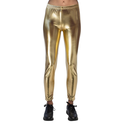 E-Carnavalskleding.nl Legging Metallic goud Daphne