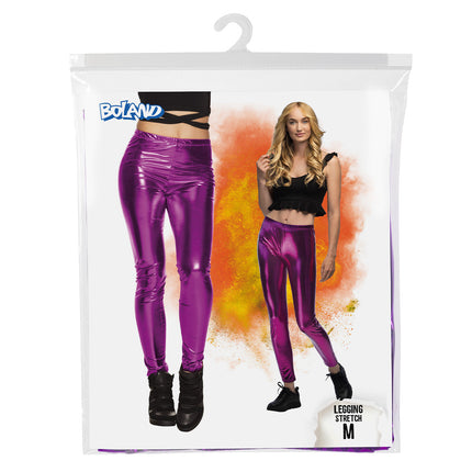 E-Carnavalskleding.nl Legging Metallic paars