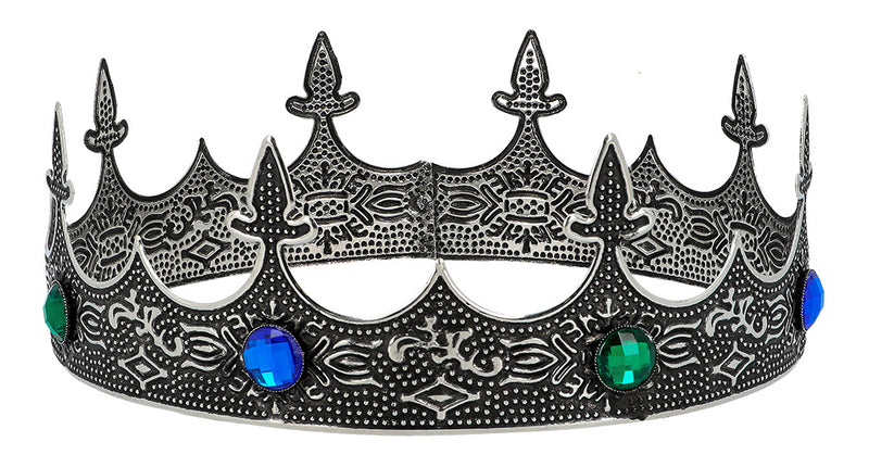 E-Carnavalskleding.nl Metalen kroon Royalty zilver koning