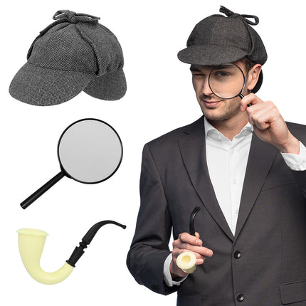 E-Carnavalskleding.nl Sherlock Holmes verkleed set Detective