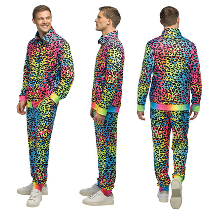 E-Carnavalskleding.nl Trainingspak Leopard Art dude UV