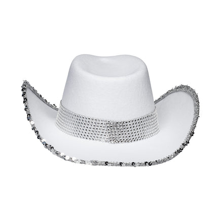 E-Carnavalskleding.nl Witte cowboyhoed 'Bride'