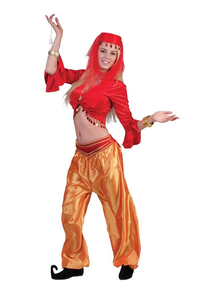 e-carnavalskleding-SYK Arabische broek oranje haremdanseres dames